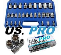 US PRO E24 3254 Lot de 28 douilles E-Torx E4 1/4" 3/8" 1/2"