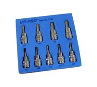 US PRO Tools 2152 Lot de 9 douilles hexagonales 3/8" DR 48 mm de long 3-10 mm
