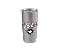 USAF United States Air Force Round US Classic Aviation Gobelet isotherme en acier inoxydable double paroi