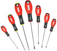 USAG 322 SH7 Set de 7 tournevis, à fente, impression en croix
