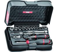 USAG U06060101 Assortiment en coffret ABS avec douilles 6 pans, 19 pièces