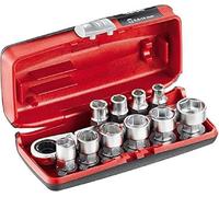 USAG U06100001 Assortiment de clés à douille à profil bas avec cliquet réversible – Mini-kit, 11 pièces