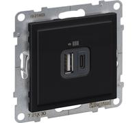 USB-Buchse Typ A + C - 5 V - 3 A, SCHWARZ SUNO