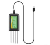 USB Capteur de sol Testeur de sol pour humidité pH température NPK Salinité IP68 étanche avec sonde en métal pour Android et pour systèmes Hongmeng Noir