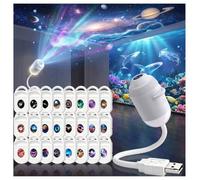 Usb Starry Night Light Réglable à 360° Galaxy Projector Night Light Inclut Un Film En Rouleau Projecteur Ocean Plafond Convient Pour la Chambre, Plafond,D