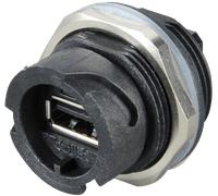 USB2 EBG KS - Boîtier encastré USB 2.0, raccord, baïonnette, noir