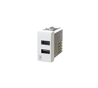 USB3.0 Bloc d'alimentation USB 3 A 2 sorties sur module unique avec connecteur type A et type C compatible Bticino LivingLight Blanc