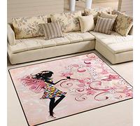 Use7 Beau tapis imprimé papillon fille fleur pour salon chambre à coucher 160 cm x 122 cm