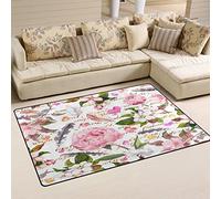 Use7 Tapis antidérapant pour salon, chambre à coucher Motif pivoines 50 x 80 cm