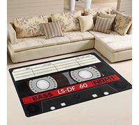 Use7 Tapis de sol antidérapant rétro avec cassette audio pour salon, chambre à coucher 100 x 150 cm