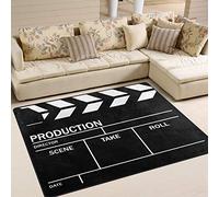 Use7 Tapis de sol Motif clap de cinéma Noir, Tissu, multicolore, 160cm x 122cm(5.3 x 4 feet)
