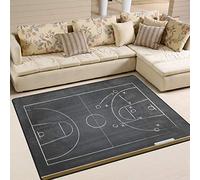 Use7 Tapis de terrain de basket-ball humoristique pour salle de séjour, chambre à coucher, 160 x 122 cm