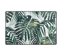 Use7 Tapis pour salon et chambre à coucher Motif feuilles de palmier tropicales 50 x 80 cm