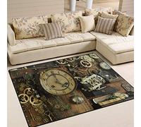 Use7 Tapis vintage steampunk avec engrenages anciens pour salon, chambre à coucher, 160 cm x 122 cm