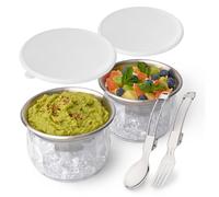 Useful Co. Lot de 2 bol réfrigérants avec couvercle, 590 ml, bols à sauce et récipients à salade réfrigérés pour fêtes