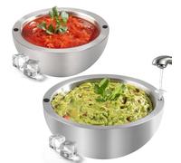 Useful Co. Petit Bol Inox Cuisine, Coupelle Sauce & Coupelle Dessert - Mini Coupelle pour Guacamole & Tapenade, Bol Inox Isolé Chaud et Froid, Apéro, Congélation, 530 ml & 1 l (Lot de 2)