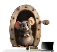 usefulbeauty Décalcomanies pour trous de souris, autocollants d'animaux de dessin animé, Souris mignonnes dans les autocollants muraux de trou, Autocollant souris dans le trou, adhésif,