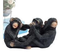 usefulbeauty Statue Singe Décor - Statuette Petite Table Singe Résine | Sculpture des Trois Singes pour Décoration Intérieur et Extérieur sur Table Étagère Balcon Jardin Bureau