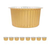 USHOBE 10 Pièces Plat Aluminium Jetable Rond 1700ml en Aluminium pour Cuisson et Barbecue, Empilable et Résistant, Pâtisserie à Domicile