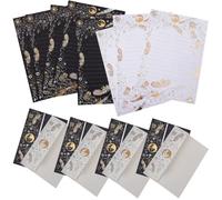 USHOBE 1ensemble Set de Papeterie avec Papier à Lettres et Enveloppes Assorties Design Chic à Estampage à Chaud Couleurs Vives Kit Élégant pour Correspondance et Cadeaux Plusieurs Styles
