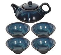 USHOBE 1ensemble Théière Céramique Antique avec Théière et Tasses Kit de Service Chinois Kung Fu Cadeau Élégant pour Maison et Bureau Adapté à Thé et Jasmin