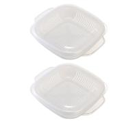 USHOBE 2 Pièces Boîte Repas Compatible Micro-ondes Pp Blanc