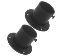 USHOBE 2 Pièces Douille de Tige en Acier Inoxydable 304 pour Placard | Noir, Démontable et Résistant à Corrosion, Installation Facile, pour Barre de Rideau ou Penderie