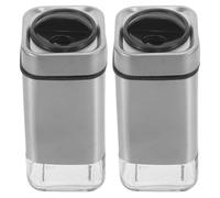 USHOBE 2pièces Set de Salières et Poivrières Acier Inoxydable avec Versement Réglables Distributeurs Épices Pratiques pour Sel et Poivre Design Moderne et Facile à Nettoyer