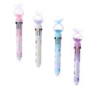 USHOBE 4 Pièces Stylo à Bille Délicat Pailleté Multicolore en Plastique | Stylo Multifonctions Léger et Portable, Design Unique pour Garçon et Filles et Étudiants, Usage Scolaire Quotidien
