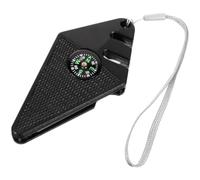 USHOBE Affûteur D'hameçons de Pêche en Acier Tungstène avec Boussole | Lime de Précision, Haute Dureté, Usage Extérieur et Camping, Noir, avec Sifflet pour Voyage