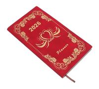 USHOBE Agenda Hebdomadaire et Mensuel 2026 A6 Rouge, Carnet de Gestion du Temps en Papier Pu, Organiseur Portable pour Bureau et École, Planificateur de Voyage Pratique