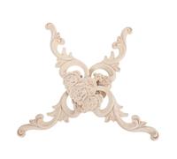 USHOBE Applique en Bois Sculpté à Motif Rose 2pcs pour Décoration Intérieure, Bois Massif Kaki Résistant à L'usure, Style Européen Classique pour Salons Créatifs