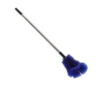 USHOBE Brosse de Nettoyage Bleu pour Fontaine, à Long Manche Courbé | Acier Inoxydable et Plastique, Poils Durs, Portée Étendue, Nettoyage Profond, pour Pierre et Béton