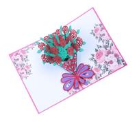 USHOBE Carte de Vœux 3d Rose Colorée en Papier Légère Textures Claires pour Festival et Fête des Mères, Décoration Romantique et Présent Anniversaire