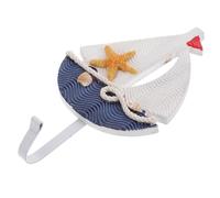 USHOBE Crochet Porte-manteau Bateau Méditerranéen en Bois, Simple et Solide | Accroche Murale pour Manteau, Chapeau et Clés, Forme Voile, Style Sobre, Charge Robuste