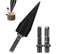USHOBE Foret pour Fendre du Bois en Acier 4 Pièces 3 Tiges Différentes, Outil Polyvalent pour Fente de Bûches à Usage Domestique et Extérieur