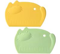 USHOBE Grattoirs à Pâte en Silicone Couleur Aléatoire Forme Chat Cartoon Lot de 2 Surface Lisse et Échelle Précise pour Pâtisserie et Découpe Multifonction