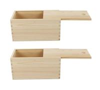 USHOBE Lot de 2 Caisses Bois 50x40x30 Couvercle Coulissant, Boîte D'emballage Multifonction pour Rangement et Organisation Intérieur