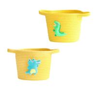 USHOBE Panier de Rangement en Coton Tressé, Petit Modèle, Jaune, Ouverture | Bac Décoratif à Transporter, pour Chambre et Salle de Bain, Organise Vêtements, Jouets, Plaids