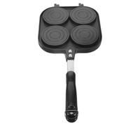 USHOBE Poêle à Œufs Antiadhésive à 4 Trous en Alliage D'aluminium Noir Chauffage Uniforme et Rainures, pour Cuisiner Hamburgers et Pancakes au Petit-déjeuner Style Plusieurs styles