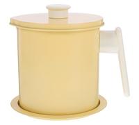 USHOBE Pot à Huile en Fer Raffiné 1,4l Passoire Fine Cuisine, Grand Récipient Filtrant L'huile Pratique et Grosse Capacité Khaki