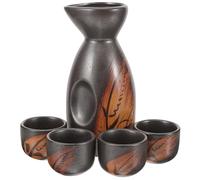 USHOBE Pot à Saké Japonerie en Céramique Bec Verseur, Tasses, Ambiance Noël | Style Traditionnel et Élégant, Ouverture Large, Col Étroit, Service Convivial, pour Restaurants, Fêtes et Amateurs de Saké