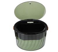 USHOBE Poubelle de Chambre Moderne en Plastique Couvercle à Pression, Petite Poubelle Mince Portable pour Chambre et Salle de Bain, Couleur Vert