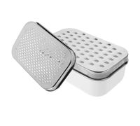USHOBE Râpe à Fromage avec Récipient Détachable Argenté en Acier Inoxydable Double Face Surfaces Grossière et Fine Facile à Nettoyer Ustensile Cuisine pour Aliments et Pommes de Terre