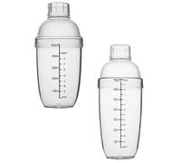 USHOBE Shakers à Cocktail Design Moderne Givré Ensemble de 2 en PC Transparent Graduation Capacité 530cc et 700cc, Résistant au Gel et Anti-brûlure pour Bar à Domicile