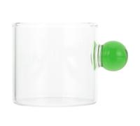 USHOBE Tasse à Café en Verre à Poignée Boule, Simple, Résistante à Chaleur | Usage Maison, Vert, pour Garçon et Filles, Mariage ou Restaurant, Style Élégant, Verre Transparent