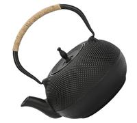 USHOBE Théière en Fonte Noire Rétro avec Infuseur, Bouilloire en Fer Non Revêtue, Poignée Ergonomique pour Infusion Saine et Traditionnelle