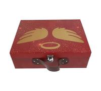 USHOBE Valise à Emballer Décorative en Papier Rouge Portable pour Festival et Fête, Boîte Cadeau Pratique et Élégante pour Rangement et Présentation
