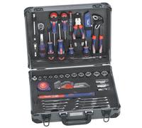 KWB Mallette à outils universelle 370740 – 51 pièces – Alu antichoc, poignée ergonomique – Gris