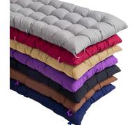 Usknxiu Coussin de banc de jardin épais et confortable en polyester doux avec sangles antidérapantes pour balancelle d'extérieur, chaise longue, chaise de salle à manger, intérieur et terrasse, noir